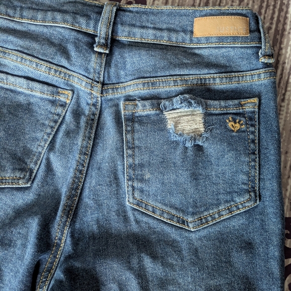 Justice Kid's Distressed Blue Jeans - Picture 4 of 5